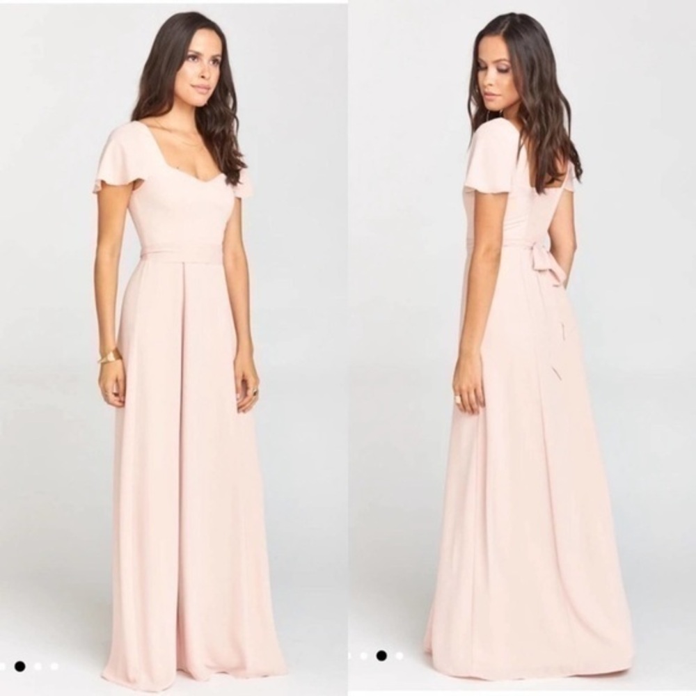 Show me Your MuMu Marie Sweetheart Maxi Dress Dusty Blush Crisp Pink Size XS New
